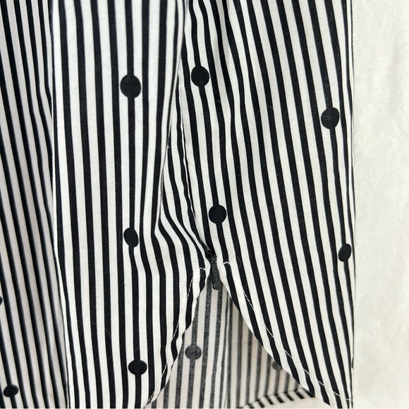 Talbots Black White Striped Dot Blouse Sz 1X  Top - Picture 8 of 14